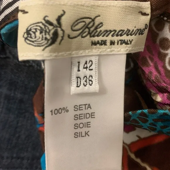 100% silk Blumarine side ties midi knee-length paisley skirt floral print nwot - Picture 2 of 4